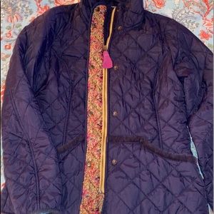 Joules quilted navy blue jacket US SIZE 10.